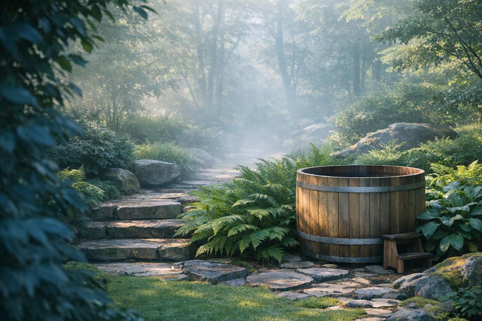 Best cold plunge tubs without a bundled chiller AI-generated editorial illustration.